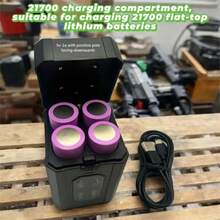 4槽充电器，兼容21700电池（不含电池），智能快速充电，不损坏电池，即插即用。 - 充電盒(不含電池) - 查看 5