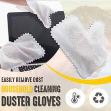 10/30pcs Microfiber Cleaning Gloves - Multipurpose Wet & Dry Use, Easy Wipe Gloves, Convenient Dusting, Suitable For Kitchen, Living Room, Bedroom, Car, Furniture And Window Cleaning - White - View 5