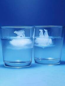 企鹅和北极熊造型冰格，可用于制作威士忌、鸡尾酒、果汁冰块 - 彩色 - 查看 2