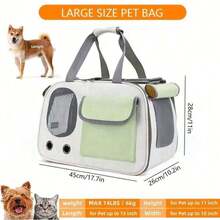 1 pieza Bolso transportador de mascotas, diseño de mano/hombro, cubierta retráctil para ventilación y privacidad, estilo de moda - Multicolor - Ver 2