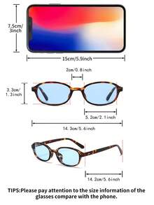 1 Pair Women's Leopard Print Red Oval PC Frame Vintage Solid Color Personalized Small Frame Fashion Glasses - Multicolor - View 4