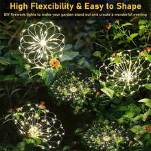 Solar LED Garden Lights, IP65 Waterproof, 8 Lighting Modes, Solar Powered Decorative Stake Lights, Built-In Rechargeable Battery, Non-Detachable Photovoltaic Module, Suitable For Christmas, Yard, Path And Villa Decor, Outdoor Garden Lighting, Applicable For Pathway, Yard And Patio - Fireworks - View 3