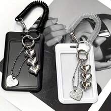 一套学生证夹带挂绳，黑白两色，学校/办公用品 - 愛心掛件款式 - 查看 5