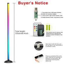 NBBUFF Đèn sàn góc RGBIC 47 inch, trang trí nhà cửa, ánh sáng xung quanh đổi màu, có ứng dụng, điều khiển từ xa và hộp điều khiển, đồng bộ nhạc, hẹn giờ, thích hợp cho phòng khách, phòng ngủ và góc phòng chơi game. - Đèn sàn - Xem 12