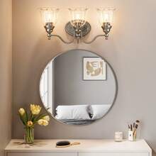 3-Light Bathroom Light Fixtures, Modern Vanity Light With Clear Glass Shade, Bathroom Wall Lamp For Mirror Living Room Kitchen Hallway Porch, E26 Base, Bulbs Not Included (Silver) - 銀色 - 查看 4