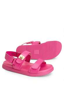 Flat Sandals For Women Comfortable Open Toe Summer Sandals Adjustable Fashion Cute Casual Sandals Shoes - 玫紅色 - 查看 8