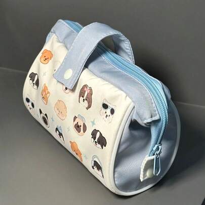 1pc Cute Dog Pencil Case, Multi-Layer Storage Bag, Suitable For Boys And Girls, Cute Multi-Layer Pencil Case, Stationery Bag Storage Bag, Pencil Box, Pencil Bag For School, Classroom, And Travel