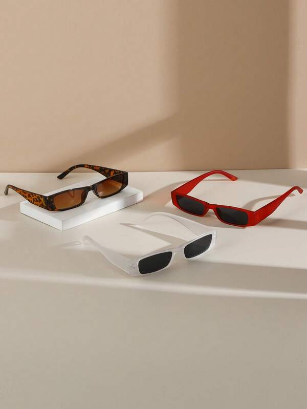 3pcs/Set New Arrival Colorblock PC (Polycarbonate) Fashion Glasses