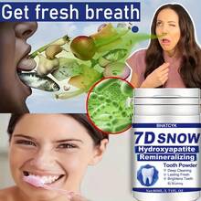 BHATCYK 1pc 7D SNOW Hydroxyapatite Remineralizing Teeth Cleaning Powder, Teeth Whitening, Tooth Polishing Tooth Deep Cleaning Powder, Tooth Cleaning Powder For Daily Life. Travel, Tooth Polishing Tooth Deep Cleaning Powder, Tooth Cleaning Powder For Daily Life. Travel - cây bạc hà - Xem 2