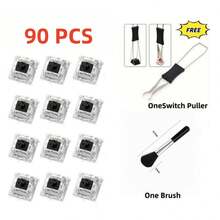50pcs/100pcs Practical Blue/Black/Red/Brown Mechanical Keyboard Switches, Hot-Swappable Cross Axis Core - With Keycap Puller - Multicolor - View 38