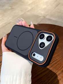 奢华磁吸磨砂双色防摔硬壳手机壳，兼容 17 Pro Max、17 Pro、17、16 Pro Max、16 Pro、16、15 Pro Max、15 Pro、15、14 Pro Max、14 Pro、14、13 Pro Max、13 Pro、13、12 Pro Max、11 等机型，支持无线充电，情侣礼物，春季/生日礼物 - 黑色 - 查看 1