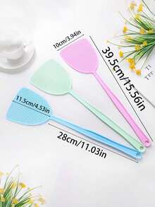 5pcs/3pcs/1pc Random Color Plastic Fly Swatter, Pest Swatter, Insect Swatter, Lightweight And Practical, Suitable For Home Use, Ideal For Repelling Mosquitoes And Flies In Summer. Long Handle, Soft And Flexible, Perfect Choice For Pest Control. Basic School Supplies, Back To School Season, Home Decor, Women's Gift, Men's Gift, Family Gift - Fly Swatter - View 4