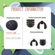 AXH 5-In-1 Wireless Muscle Stimulator: USB Rechargeable, 19 Speed Levels, Full Body Fitness, Abdominal & Glute Training, Myofascial Massage - Black - View 8