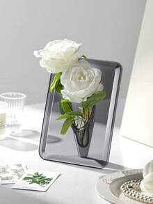yeefeeco 1 Acrylic Photo Frame Vase, Desktop Flower Arrangement, Home Art Ornament, Transparent Square Vase - Simple Transparent Color, Durable Acrylic Material, Suitable For Flower Display In Living Rooms And Dining Tables, No Need For Electricity Hydroponic Plant Vase, Home Decoration Transparent Vase, Minimalist Glass Vase Square Vase For Flower Weddings, Home Decoration Transparent Glass Vase, Minimalist Glass Vase Cylindrical Vase For Flower Weddings - Acrylic Vase - View 3