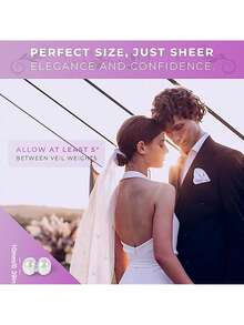 1套珍珠面纱配重 - 16对磁性新娘面纱配重 - 户外婚礼固定长度面纱 - 奢华新娘婚礼配饰 - 查看 2