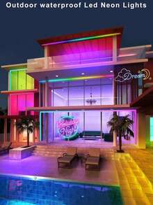 Flexible LED Strip Lights, Remote Control, Multiple Modes, Outdoor Waterproof RGB Neon Lights, Music Sync Gaming LED Neon Light Strips, Suitable For Bedroom Indoor Home Decor, Party Decor, DJ Disco Atmosphere Lighting, Gaming Atmosphere Lighting - Multicolor Light - View 3