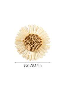 2个高品质花朵发夹，适合女士和女孩，3.15英寸白色雏菊发夹，夏威夷风格发饰，手工波西米亚编织发夹，适合海滩、春夏装扮、野餐、约会、婚礼、日常佩戴、复活节礼物，可爱时尚的发夹 - 彩色 - 查看 3