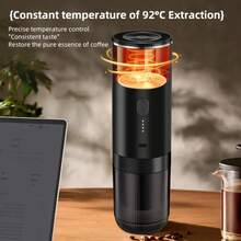 Machine à café sans fil portable, convient pour le bureau, la maison et les voyages, peut faire des boissons chaudes et froides, facile à utiliser, contrôle par bouton, compatible avec la poudre de café et les capsules, machine à café à capsules - Multicolore - Voir 9