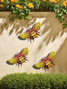 Bộ 3 con ong trang trí tường bằng kim loại, thích hợp cho vườn, sân, ban công, hàng rào, trang trí tiệc, quà tặng Ngày của Mẹ, quà tặng cho bạn bè và gia đình. - A - Xem 7