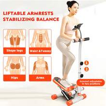 GCCSJ Mini Stair Stepper With Resistance Bands – Adjustable Height 350LB Fitness Stepper Machine For Home Gym, Portable Cardio Workout Equipment For Legs Toning, Weight Loss, Compact Stepper For Small Spaces – Phone Holder - Orange - View 3