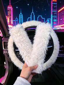 3pcs/2pcs Steering Wheel Cover And Seat Belt Shoulder Pads, Warm And Anti-Slip, Suitable For All Seasons With Long Wool - Long Wool Lamb - View 16