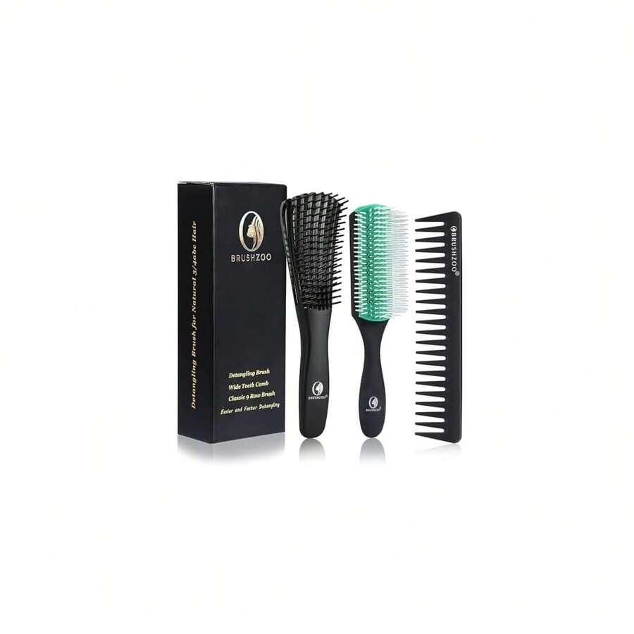 Hair Brush For Curly Hair, Detangler Brush For Natural 3/4abc Hair Easier And Faster Detangling For Women, Men & , Gre1en - 格林 - 查看 1