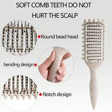 Curl Defining Brush,2024 Curly Hair Brush,Vented Hair Brush For Detangling, Shaping And Defining Curls For Women And Men Less Pulling (Black) - 黑色的 - 查看 3
