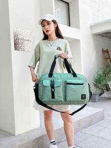 Travel Bag With Wet And Dry Separation Pocket, Travel Bag With Shoe Compartment, Business Travel, Fitness, Outdoor, School Supplies, Student, Holiday, Overnight Bag With Shoe Bag - Multicolor - View 3