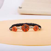 5pcs World Cup Sports Series Bracelets, Basketball, Football, Rugby, Volleyball, Baseball Rope Woven Bracelets - Multicolor - View 15