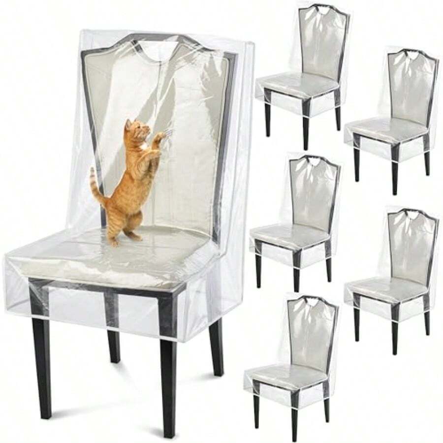 Kitchen Chair Covers - Transparent - View 1