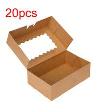 Cookie Boxes With Window, 9x6x3 Inch Brown Bakery Boxes Pastry Containers For Chocolate Covered Strawberries, Candy, Muffins, Donuts - Brown - View 11
