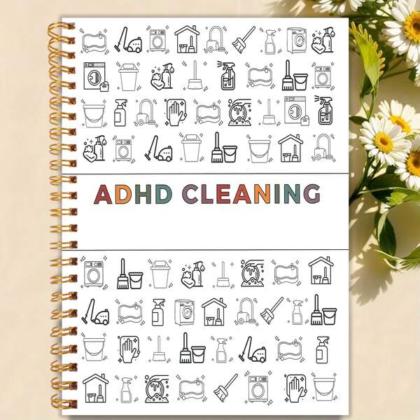 1 Cleaning Planner Notebook, Can Be Used As An Organizational Tool For ADHD Cleaning Tasks, Includes Home Cleaning Schedules, Weekly, Monthly And Annual Cleaning Checklists, Decluttering Tips, And Household Chore Charts.