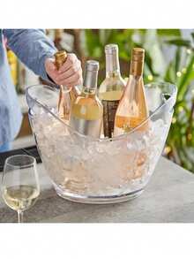 1pc Acrylic Ice Bucket - Transparent Champagne And Soda Beverage Cooler, Clear Party Drink Tub, Ideal For Parties, Bars And Restaurants - View 10