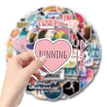 60张跑步主题乙烯基贴纸，美观实用，适用于剪贴簿、日记本、保险杠、滑板、水瓶、头盔、水杯、汽车贴纸等。 - 隨機 - 查看 2