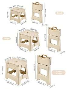 Lightweight Durable Foldable Stool With Handle - Ideal For Kitchen, Bathroom, Camping, Hiking, BBQ - Multicolor - View 12