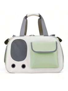 1 pieza Bolso transportador de mascotas, diseño de mano/hombro, cubierta retráctil para ventilación y privacidad, estilo de moda - Multicolor - Ver 8