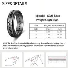 Men's Gothic Punk Cross Spinner Ring, Black Stainless Steel Engraved "Promise You & Myself" Promise Ring, Hip Hop Streetwear Jewelry For Daily Wear - Gun Black - View 6