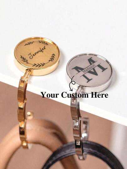 1pc Customizable Fashion Bag Hook, Handbag Hanger, Foldable Hook, Portable Keychain, Desktop Hanger, Metal Travel Outdoor Organizer