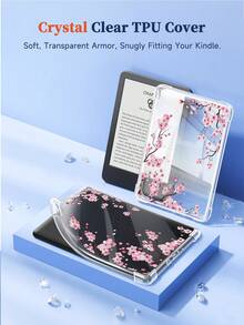 Ayotu 1 Pc Flowers & Cherry Blossoms & Magnolia Transparent Shell,Compatible 11 Generation/ 10/ 9/ Air 7th 11inch/ Air 5th/Kindle Paperwhite 11th/Kobo Libra Colour/Kindle 6-Inch Case, Full Coverage Clear Case,Silicon Soft Shell. - Multicolor - View 10