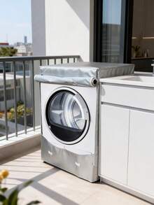 1 paquete de cubierta impermeable y a prueba de polvo para lavadora y secadora, disponible en 2 estilos, con cordón ajustable, se ajusta a la mayoría de lavadoras de carga superior y frontal - Multicolor - Ver 3