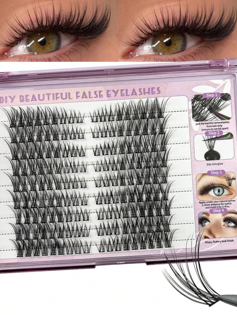 162 sợi mi giả uốn cong chữ C, 9 hàng, kiểu dáng tự nhiên, hình cáo, từng sợi riêng lẻ, dành cho cả bên trái và bên phải, độ dày 6-14mm, mi giả dạng chùm hỗn hợp, mi dày, mi mắt mèo mềm mại, thích hợp cho tiệc tùng và trang điểm hàng ngày. Mi giả dạng chùm, mi giả từng sợi, mi giả. - C - Xem 1