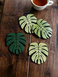6pcs Bamboo Coasters, Natural Wood Grain Coasters, Heat Insulation Non-Slip Pads, Home Decor, Kitchen Supplies, Ideal Gifts For Women, Mothers, Friends, Girlfriends And Boyfriends. Suitable As Surprise Gifts For Birthday, Wedding Anniversary, Easter, Back To School, April Fool's Day And More. - Multicolor - View 4