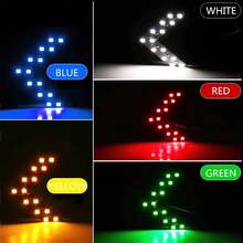 LED Car Rearview Mirror Lights, Arrow Light Panel, 12V, 14SMD, Rearview Mirror Indicator, Signal Lamp, Car Accessories, 2 Pcs S7AD - White 1 Pair - View 4