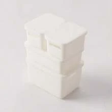 4件 1:12 娃娃屋迷你收納盒，多尺寸迷你類塑膠收納箱，娃娃屋廚房桌面收納裝飾，娃娃屋場景佈置攝影節日禮物道具 - 微縮收納箱 - 查看 10