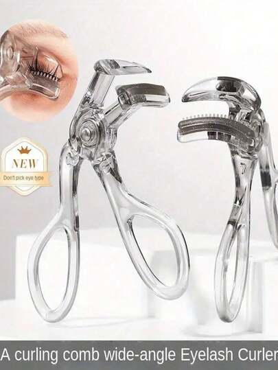 便携式广角睫毛夹，内置梳齿 - 适合所有眼型，广角睫毛夹带梳齿，自然卷翘，易于使用，无需电池，适合初学者，送礼佳品，旅行必备，价格实惠