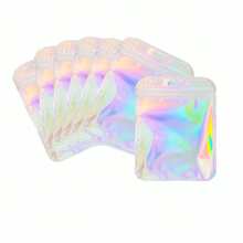 50 个可重复使用的 PVC 透明密封首饰袋，带拉链，抗氧化，抗变色，可用于存放耳环、项链、珠宝、小礼物、配饰，以及派对礼品袋或情人节礼物。 - 彩色 - 查看 6