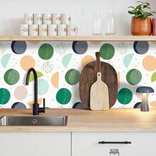 Miếng dán tường mosaic tự dính, chống thấm nước, chống ẩm, chịu nhiệt, dễ bóc và dán, dùng trang trí nhà cửa, phòng tắm, nhà bếp, phòng khách, phòng ngủ, tủ bếp, quầy, nhà cửa. - Hình dạng quả - Xem 2