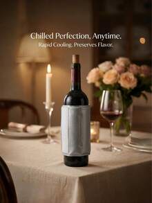 1pc Reusable Wine Bottle Cooling Sleeve With Flexible Ice Pack - Adjustable Collar And Elastic Strap, Perfect For Parties, Picnics, And Gifts - Multicolor - View 11