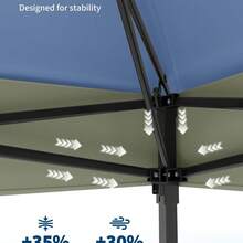 Cenador plegable de 3x3 m, carpa de jardín con doble techo y mosquitera, incluye 4 sacos de arena y bolsa de transporte. Carpa instantánea, altura regulable, ideal para jardín y eventos. - Azul Marino - Ver 5