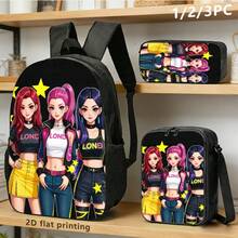 Bộ 2 món gồm ba lô và túi đeo chéo hình nhân vật nữ phong cách anime, cả hai đều được in 2D phẳng, mang chủ đề thời trang đô thị, phù hợp cho giới trẻ sử dụng hàng ngày khi đi làm, đi học hoặc đi du lịch. - Nhiều màu - Xem 2